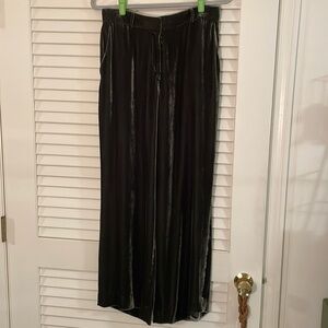 COS Deep Khaki Green Velvety Feel Trousers Sz 38